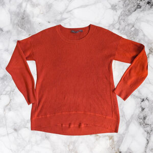 🌈FRENCH CONNECTION Oversize Acrylic Knit Crewneck Sweater Burnt Orange Size M